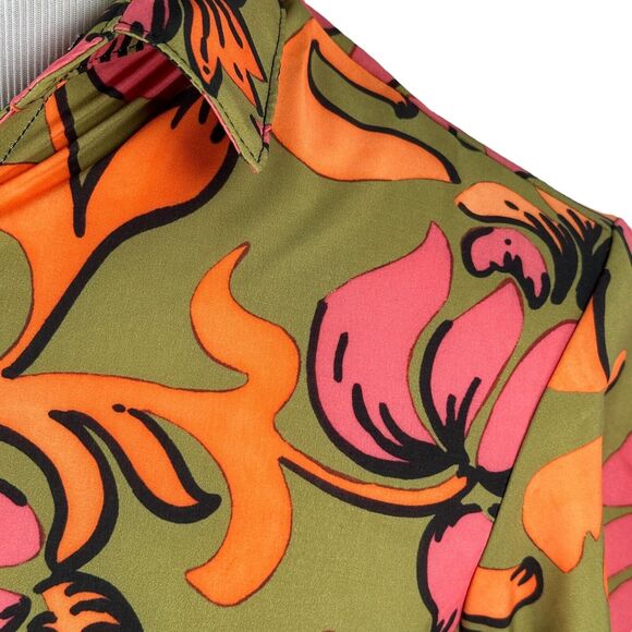 The Seea Hawaiian Reed Shirt Womens Small Green Short Sleeve Button Freya New - Picture 4 of 10